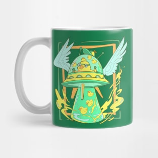 Flying Machine UFO and Rubber Ducks and Propeller Hat Mug